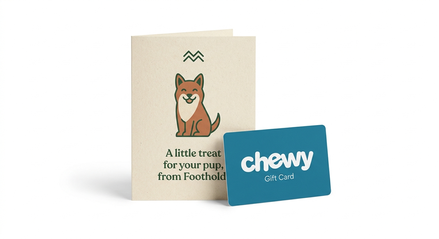 Pet card with Chewy gift card